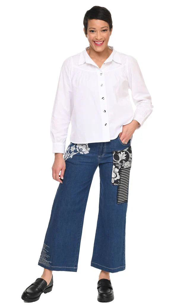 Tulip Clothing Wylie Denim Damenhose mit Ernteblumen