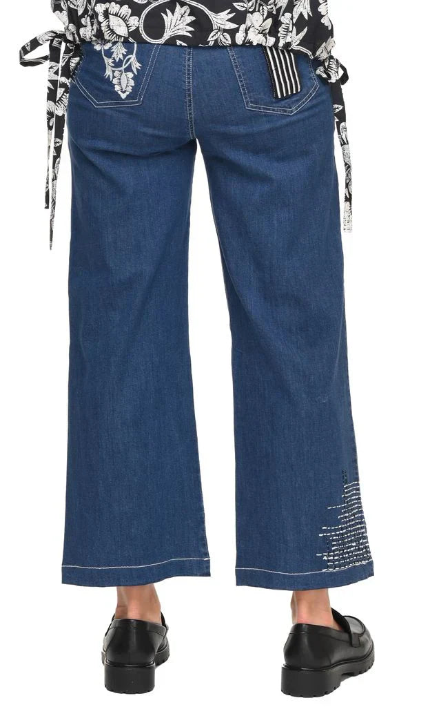 Tulip Clothing Wylie Denim Damenhose mit Ernteblumen