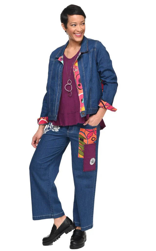 Tulip Clothing Wylie Damen Denim-Hose mit Galapagos